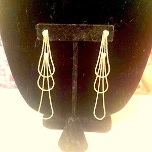 Elegant Silver Three Tier Dangle Earrings
